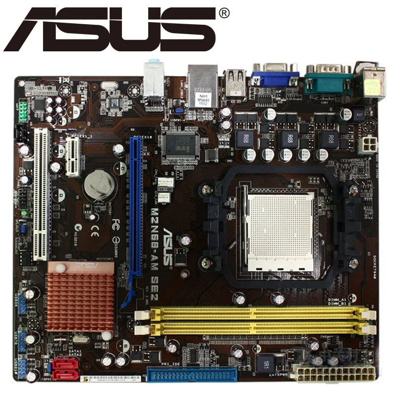 ASUS M2N68-AM SE2 рабочего Материнская плата 7025 630a разъем AM2 AM2+ для Athlon 64 64X2 64 FX Sempron DDR2 4G б/у