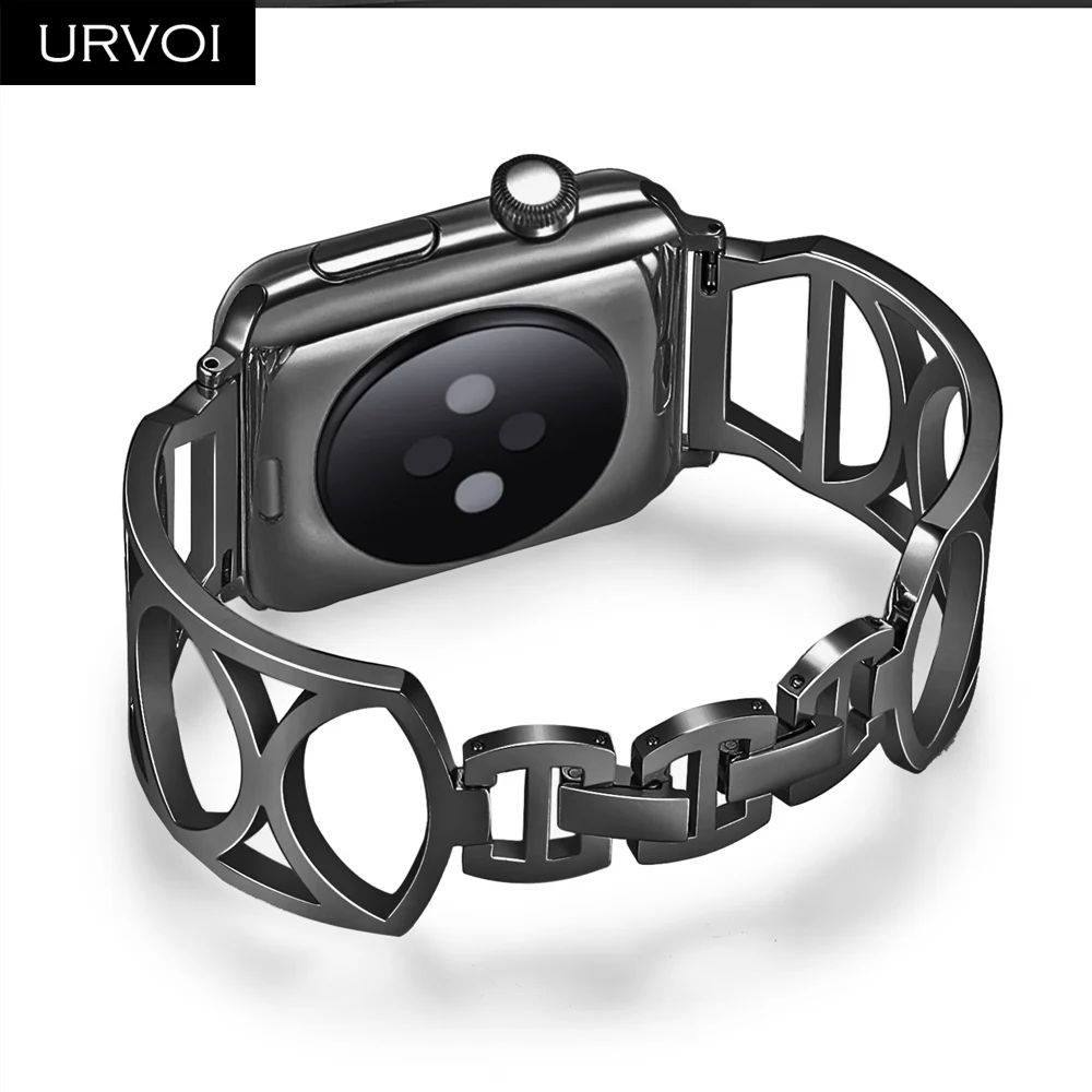 URVOI браслет-цепочка для Apple Watch манжета для девочек Современная запястье Нержавеющая сталь ремешок для iWatch серии 4 3 2 1 модный дизайн