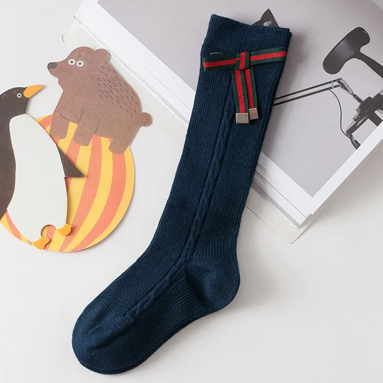Ins/носки для маленьких девочек с бантами; классические детские хлопковые носки-трубы для школьниц; сезон осень-зима; детские носки; skarpetki
