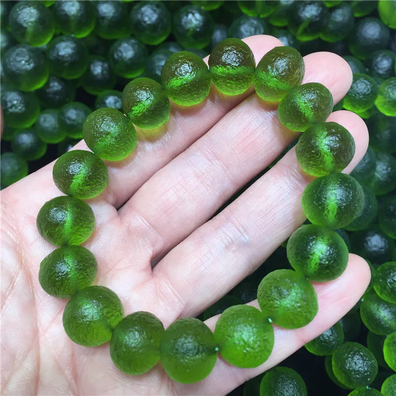 Натуральный чешский метеоритный браслет Moldavite ударопрочный стеклянный грубый