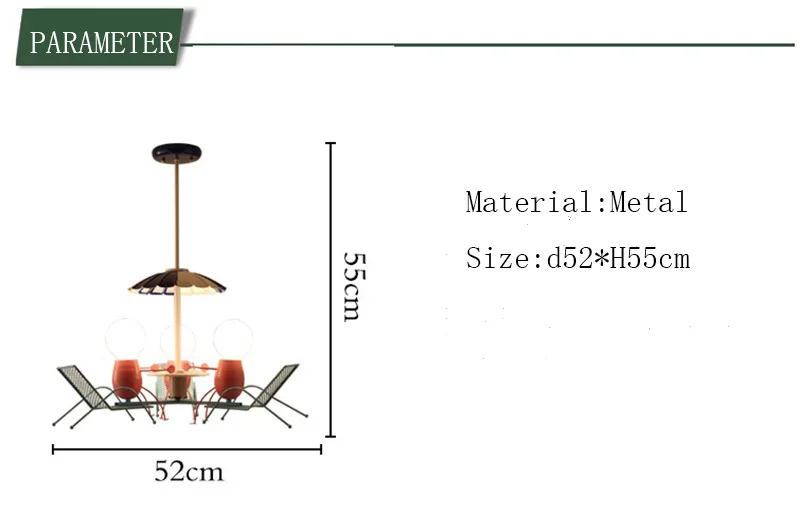Прекрасный пляжный стул детская спальня люстра Креативный новый уникальный персональный мальчики и девочки развлекательные лампы и