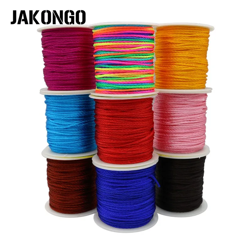 Круглая плетеная нейлоновая веревка JAKONGO 1 5 мм для изготовления ювелирных