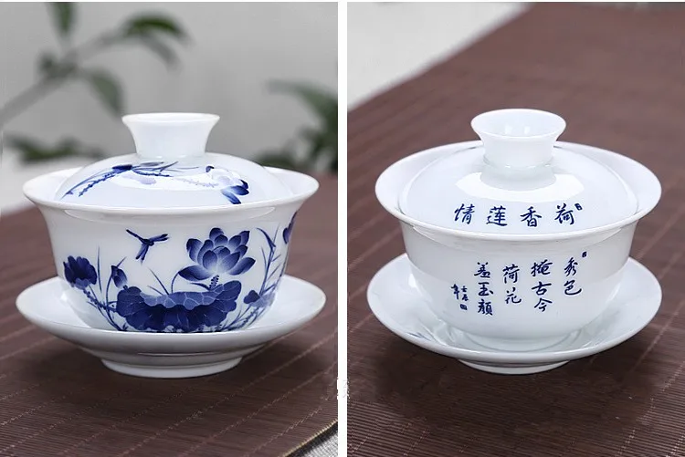 200 мл большая емкость китайский Tureen кунг-фу чайная чаша, Gongfu Gaiwan Чайник, керамический чайный сервиз