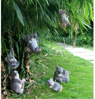 

Garden Statue - Cute Swing Koala Bear - Funny Outdoor Sculpture ornaments - Best Indoor Outdoor Figurines for Patio Yard Lawn