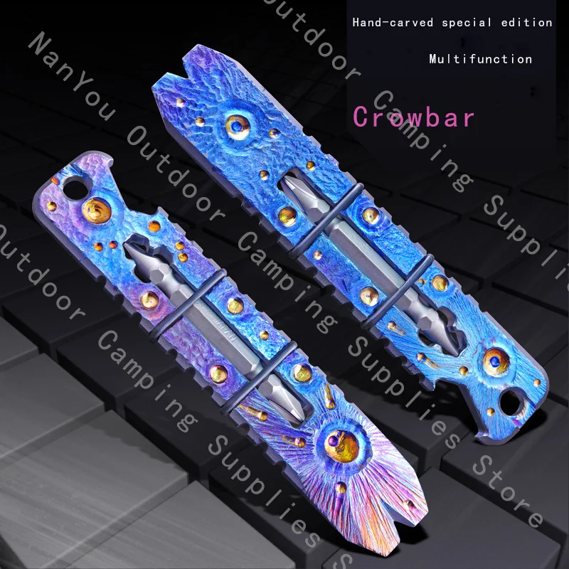 

Seiko Vorso Color Crowbar TC4 Titanium Multi-purpose Tool Bottle Opener EDC Outdoor Camping Pocket Tool Window Breaker