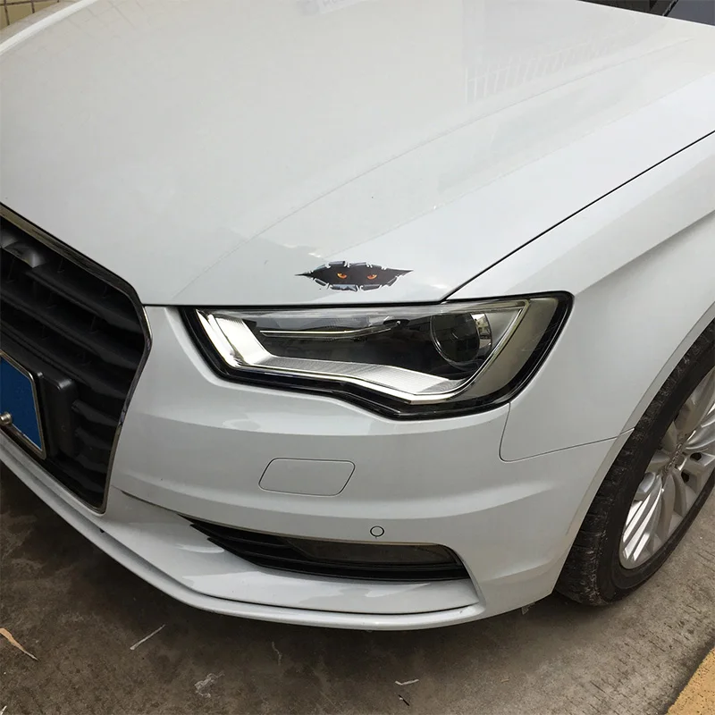 1pc SEEYULE Horrible Car Sticker 3D Cat Eyes Peeking Monster Vinyl Bumper Side Mirror Decor Thrill Sticker for Car Truck SUV