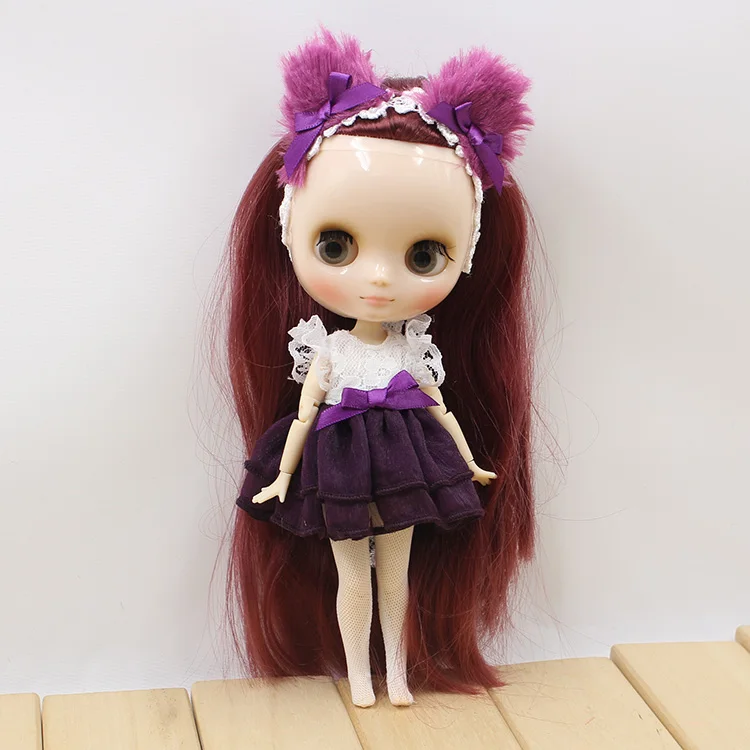 Middie blyth кукла игрушка Фиолетовый Розовый Желтый платье кошка уха костюм милая одежда