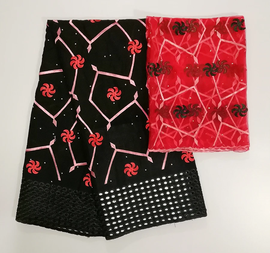 

2018 New African Cotton Edge Fabric High Quality Swiss voile Stone Swiss voile lace 5 +2