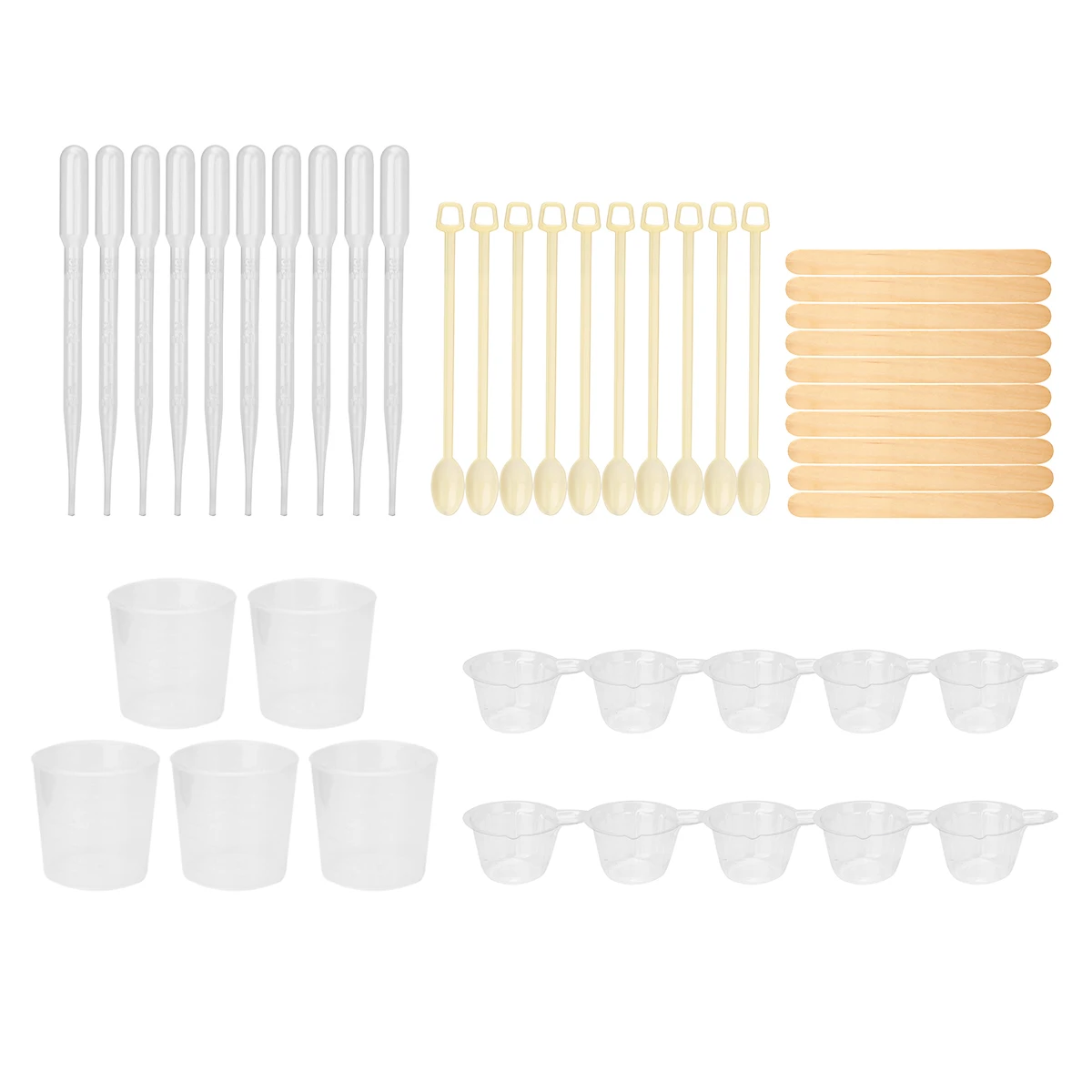 45pcs/Set Resin Jewelry Making Tool Making Resin Mould Casting Handcraft Jewelry Kit with Spoons Cups Sticks Stirrers Droppers