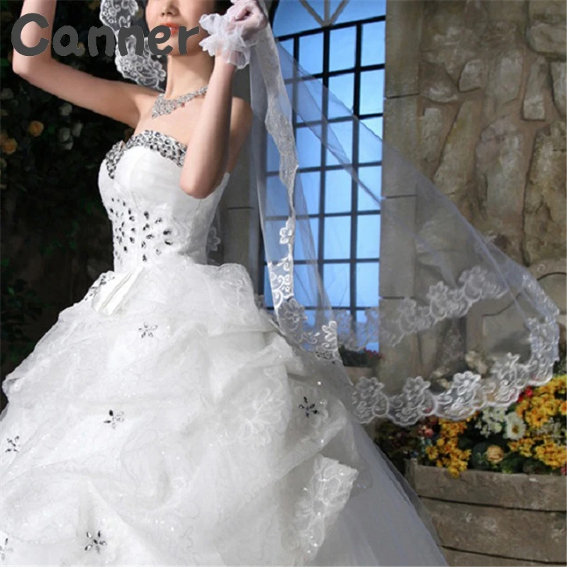 Женская Однослойная кружевная свадебная вуаль 150 см цвета слоновой кости, однослойное длинное кружево для свадебной вуали, свадебные аксессуары, подарок, А4
