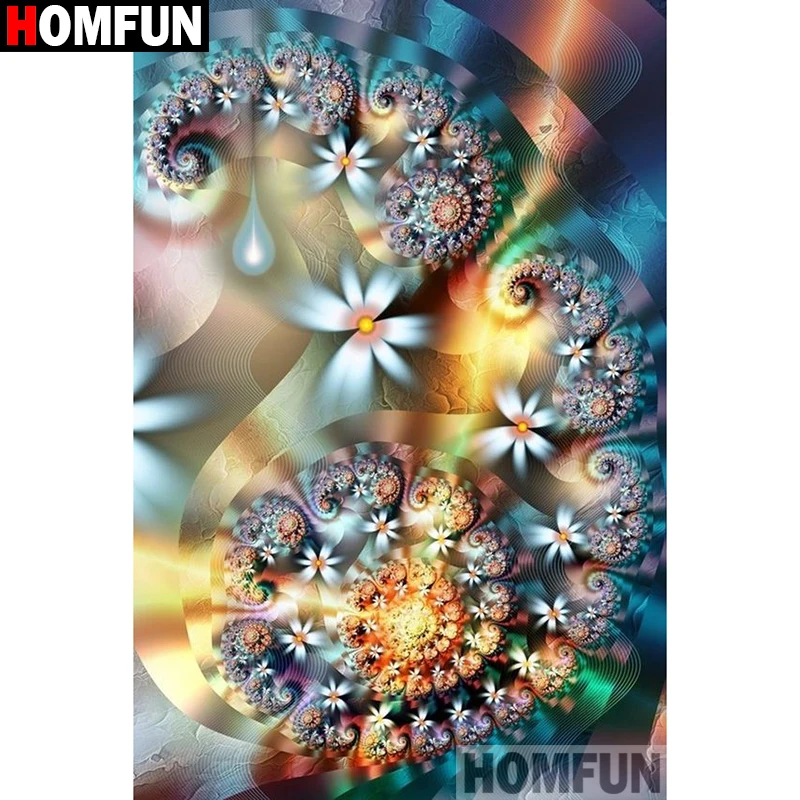 Картина из страз HOMFUN A25934 алмазная вышивка Цветы мандалы с полным наполнением