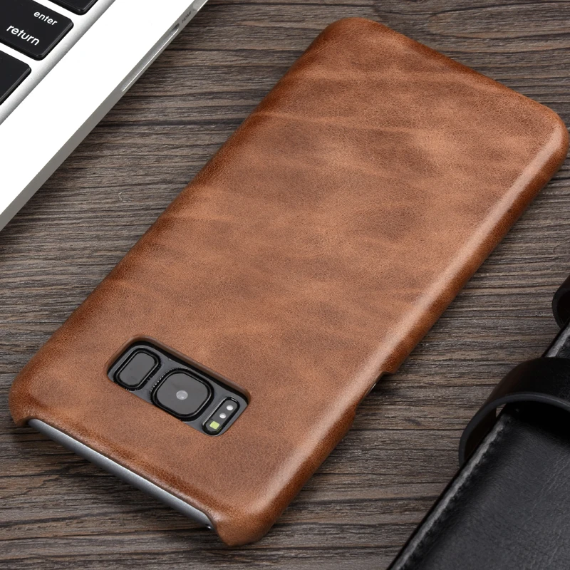

KEYSION Luxury Retro Cowhide Case For Samsung S8 S8 Plus Genuine Cow Leather Phone cover for Samsung S8 S8Plus G950 G955 Case