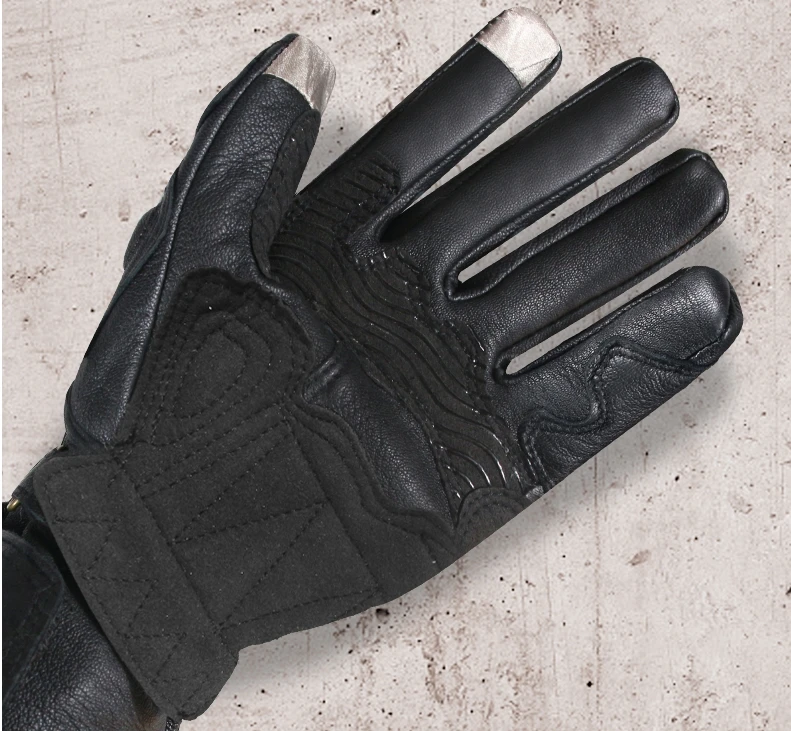 Новые зимние теплые дышащие кожаные мотоциклетные перчатки/гоночные беговые перчатки/уличные спортивные перчатки водонепроницаемые черные