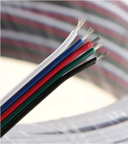 

5m/lot, Tinned copper cable, 22AWG 5 pin RGB cable, PVC insulated wire, 22 awg wire , Electric wire, LED cable, DIY Connect