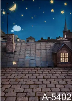 

LIFE MAGIC BOX Photography Backdrops Gold Moon And Stars On The Roof Background Fz1 Photo Studio Mh-5402