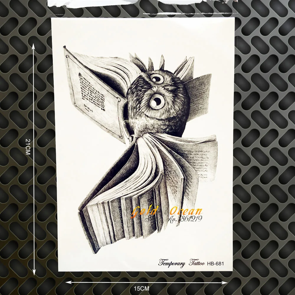 vintage harry potter temporary tattoo owl wings magic book vintage harry potter temporary tattoo owl wings magic book