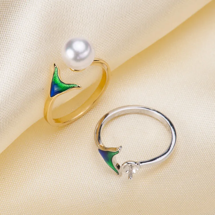 

Pearl Ring Settings, Fashionable Ring Findings, Adjustable Size 925 Silver Ring Jewelry DIY making No Pearl Free Shipping