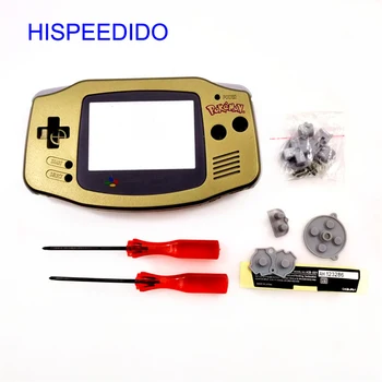 

HISPEEDIDO Gold Pokeman Plastic Housing Shell Skin for Nintendo Gameboy Advance GBA Case Cover