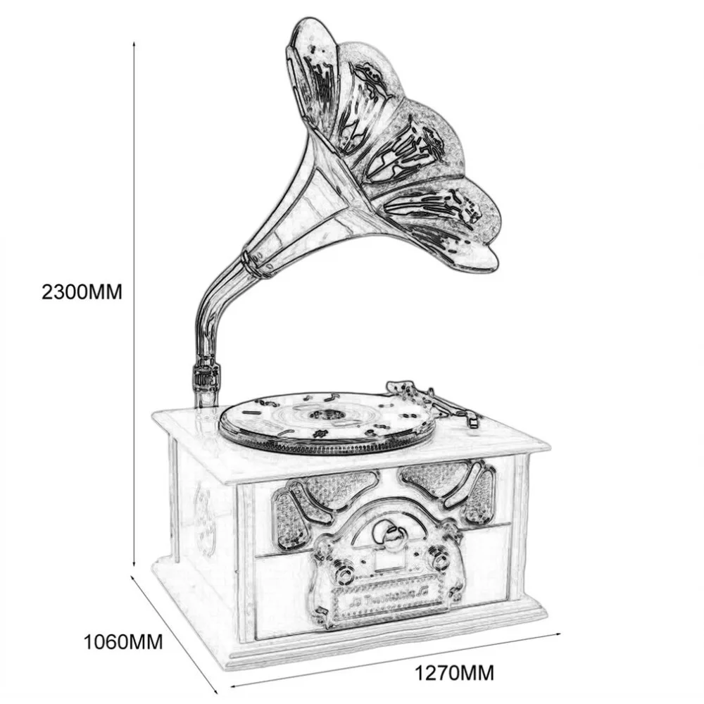 Граммофон в форме Классическая винтажная музыкальная шкатулка ручной кривошипный Тип движение музыкальной шкатулки Diy Романтический