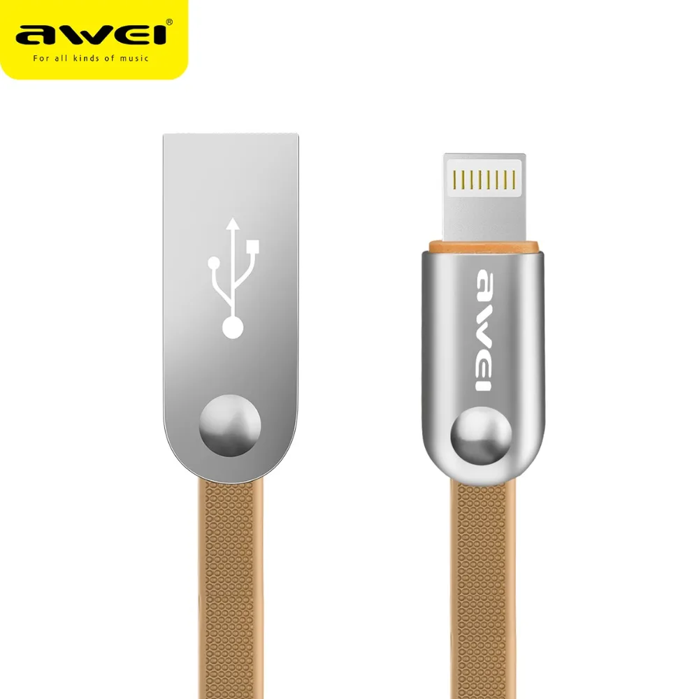 

Awei data cable fast charging data line for iphone charging line 2.4A zinc alloy 2m