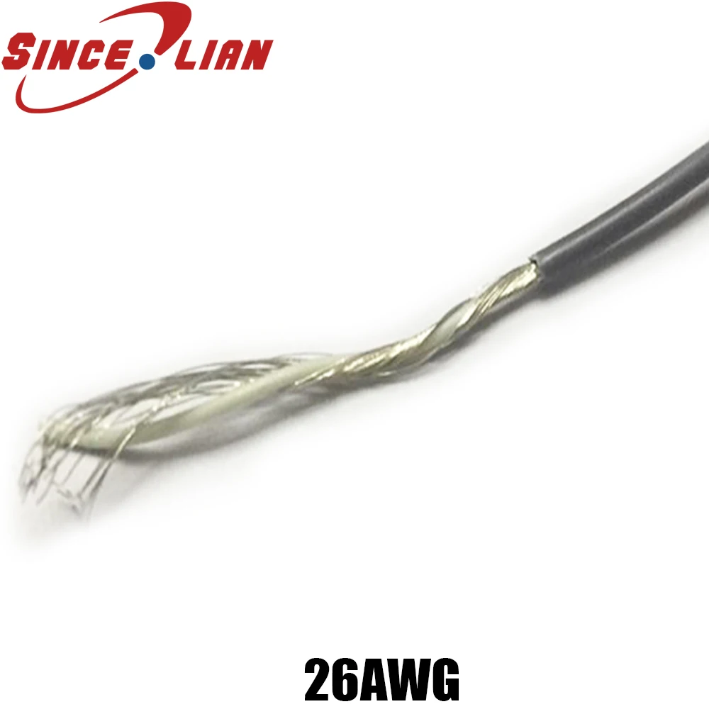 Черный кабель аудиосигнала 26AWG UL1533 одноядерный экранированный провод OD 1 95 мм