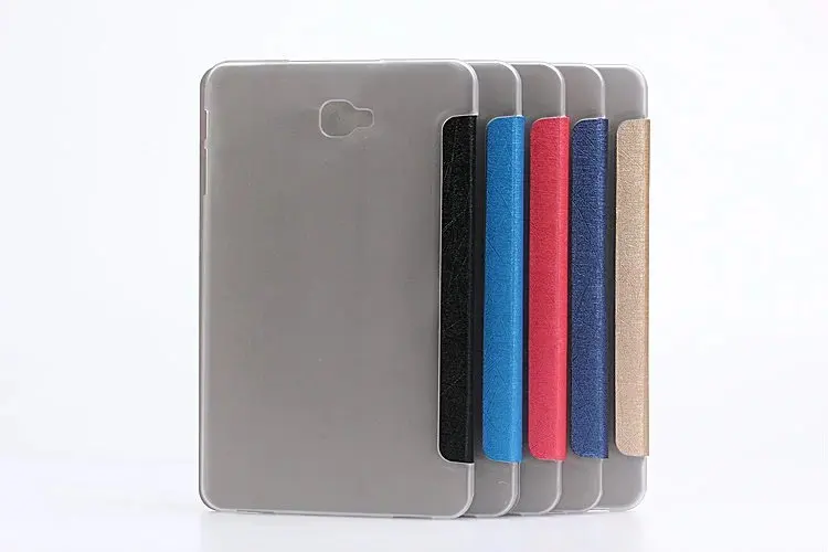 Ultra Slim 3-Fold Transparent Clear Cover Stand PU Leather Protective Case For Samsung Galaxy Tab A 10.1 T585 T580 SM-T580 T580N |