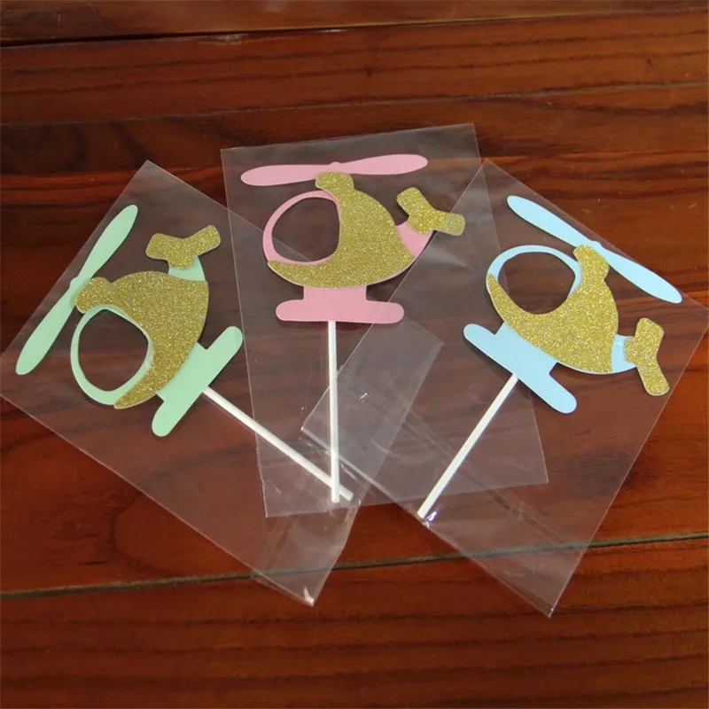 10PCS Plane Happy Birthday Cake Toppers Decoration Kids