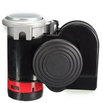

HOT 12V 139db Black Snail Compact Dual Air Horn for Car Vehicle Motorcycle Yacht Boat SUV Bike