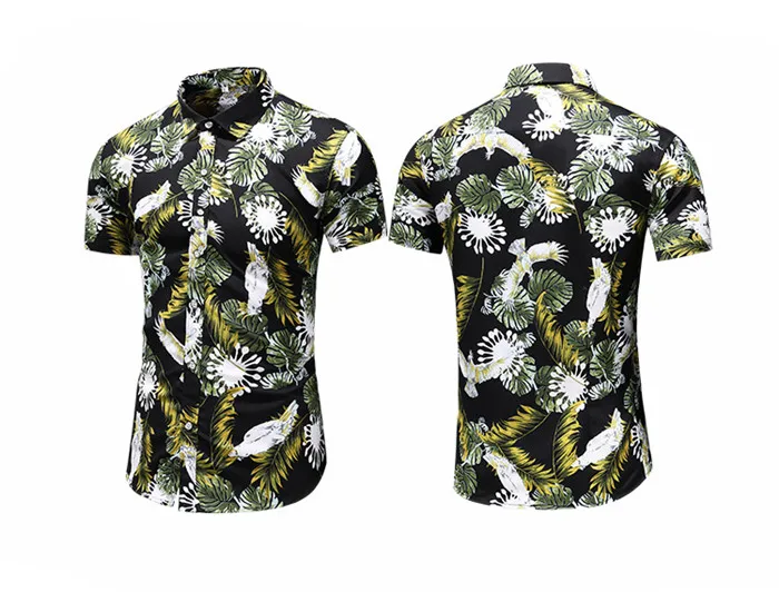 Большие размеры 5XL 6XL 7XL мужские рубашки летние с коротким рукавом модные повседневные с принтом Гавайские рубашки мужские
