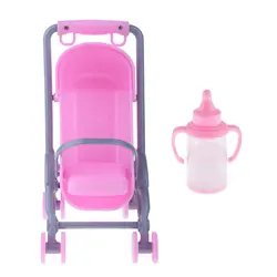 Кукольный домик мини-мебель пластик розовый детский коляска для кукол и бутылочка для кормления для куклы аксессуар дети ролевые игры