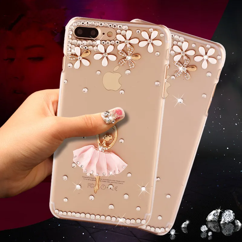 

LaMaDiaa Bling Diamond Transparent Soft Side TPU Case Cover for iPhone Xs Max 5 5s 6 6s plus 7 8 plus XR Phone Case