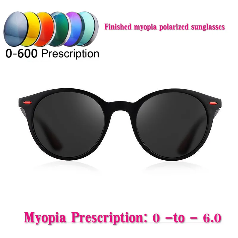 Диоптрийные поляризационные солнцезащитные очки для мужчин и женщин близорукие очки Модные металлические круглые мужские очки для вождения UV400 NX