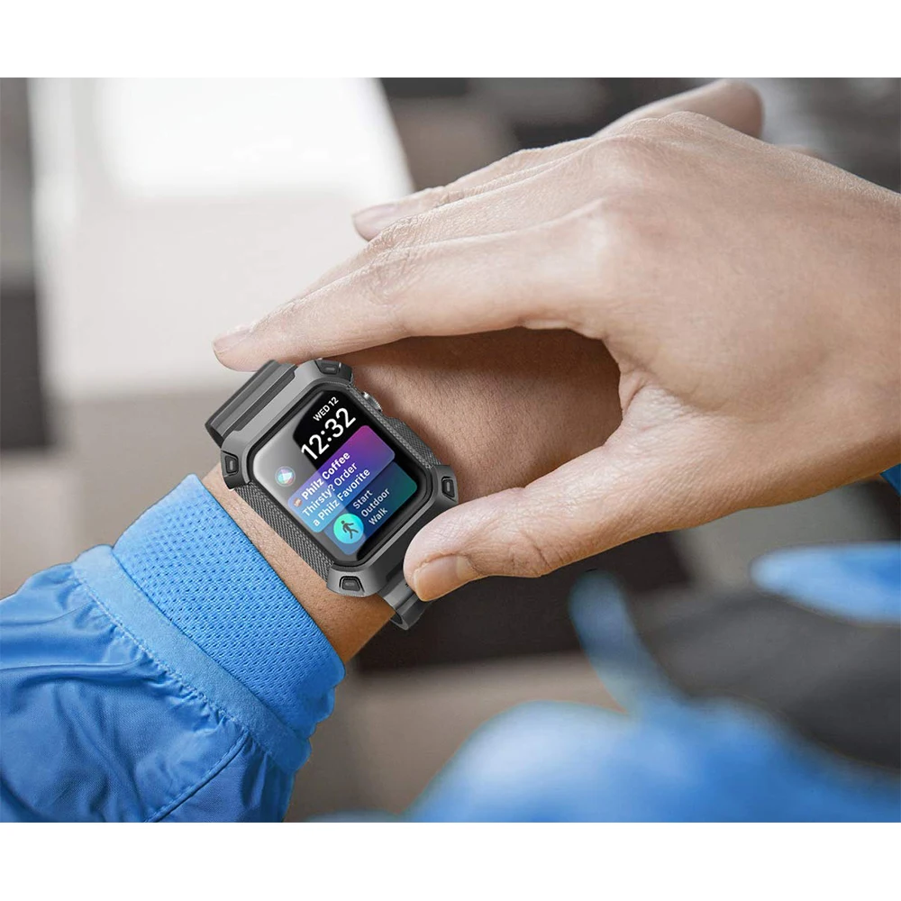 Чехол + ремешок для часов Apple watch band 44 мм 40 прочный защитный чехол из ТПУ и браслет