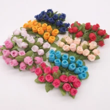 12 шт. 2 см ручной работы мини букет роз из шелка искусственный цветок свадебное украшение DIY ВЕНОК клип Искусство украшение искусственные цветы