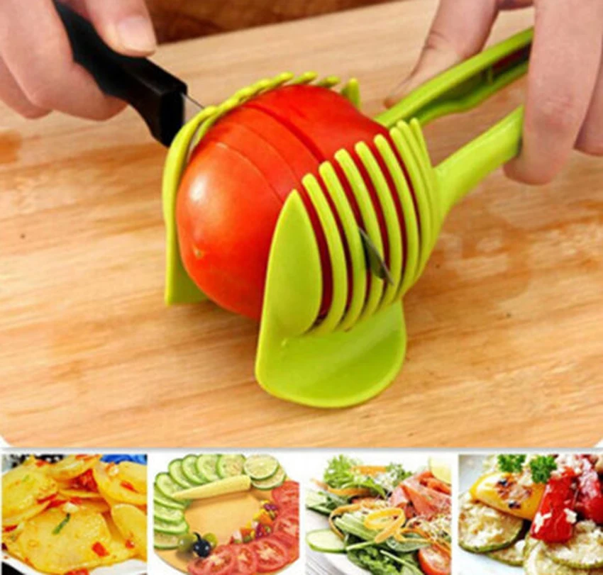 

Hand-held Lemon Onion Tomato Fruit Slicer Chopper Cutter Food Clips Kitchen Tool