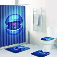 MUZZI 1 комплект 4 шт. полиэстер ткань для ванной занавеска для душа продукт для ванной занавеска с ковром коврик для ванной комнаты