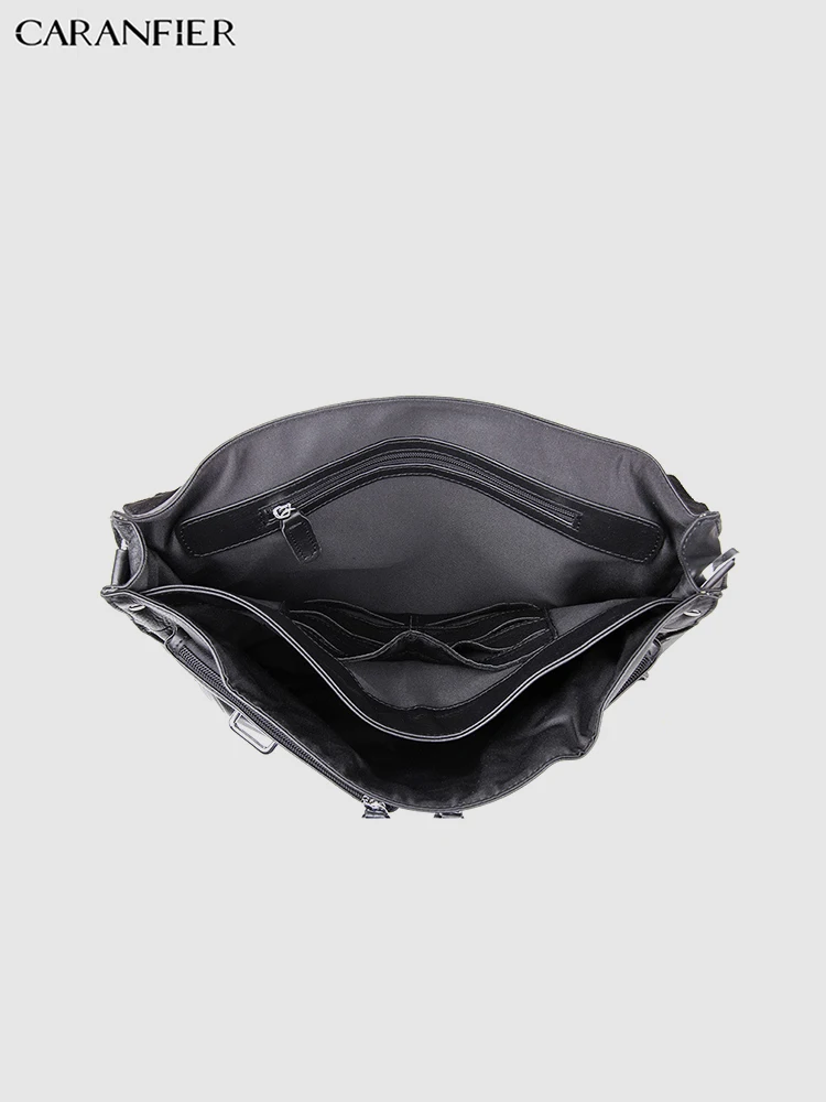 Мужской портфель CARANFIER деловая модная сумка мессенджер из натуральной воловьей