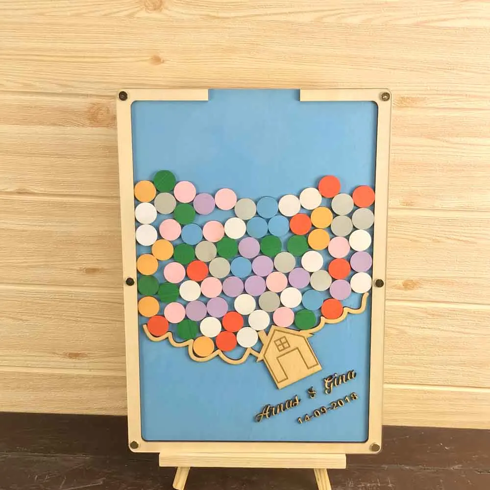 Wedding wood Guest Book Personalized Wedding Gifts for Guests Lovebird Handmade Guest Book for Engagement Party & Wedding5