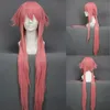 The Future Diary Yuno Gasai 80cm Long Pink Straight Women's Girl Heat Resistant Cosplay Costume Wig + Track + Cap ► Photo 3/3