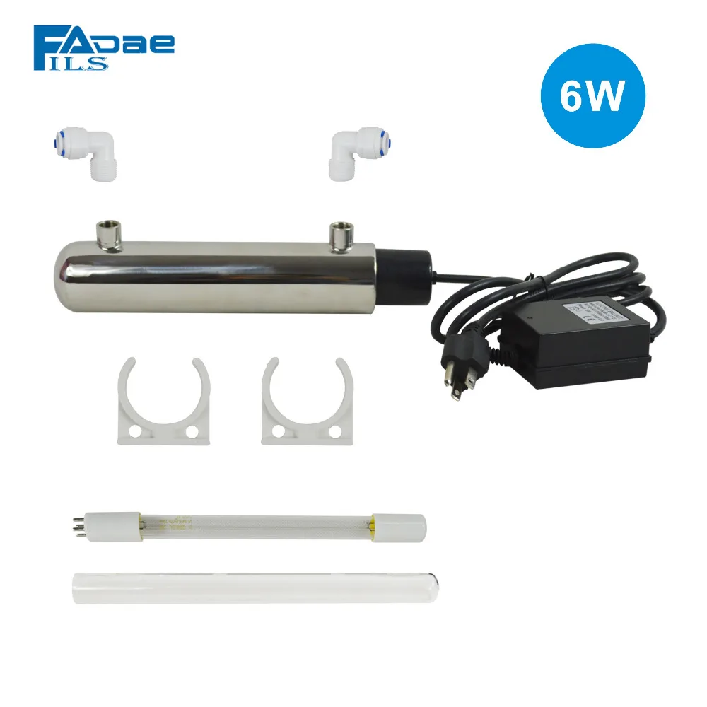 6W Ultraviolet Light Water Purifier Whole House UV Sterilizer 0.5GPM
