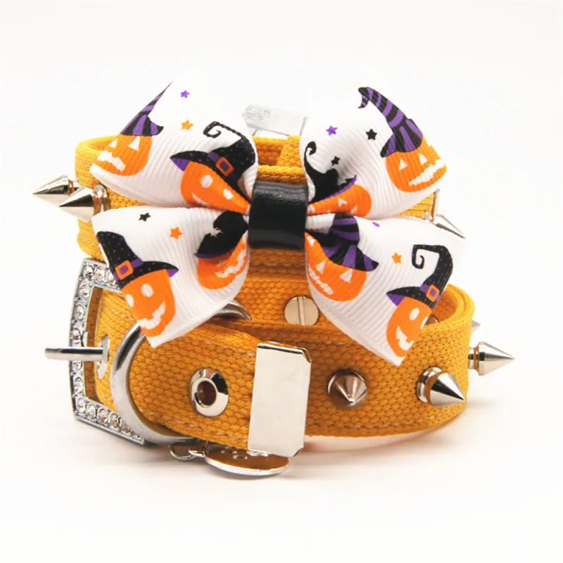 

Pet Products Halloween Fashional Funny Light Weight Lovely Bowknot Pattern Cats Dogs Pet Collars Obroza Dla Psa Collar Perro