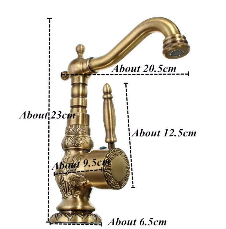 Новинка, опт и розница, на бортике, смеситель для раковины, винтажный, античный, латунный, кран для раковины, смеситель, кухонный кран