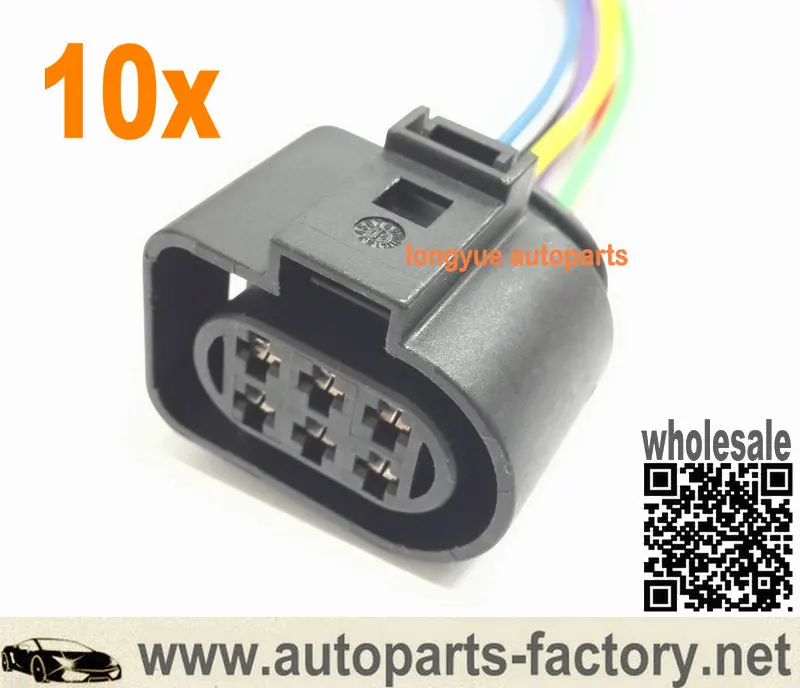 

2pcs LSU 4.2 sensor connector pigtail for VW 1J0973733 6-way 350 Plug wiring harness 12