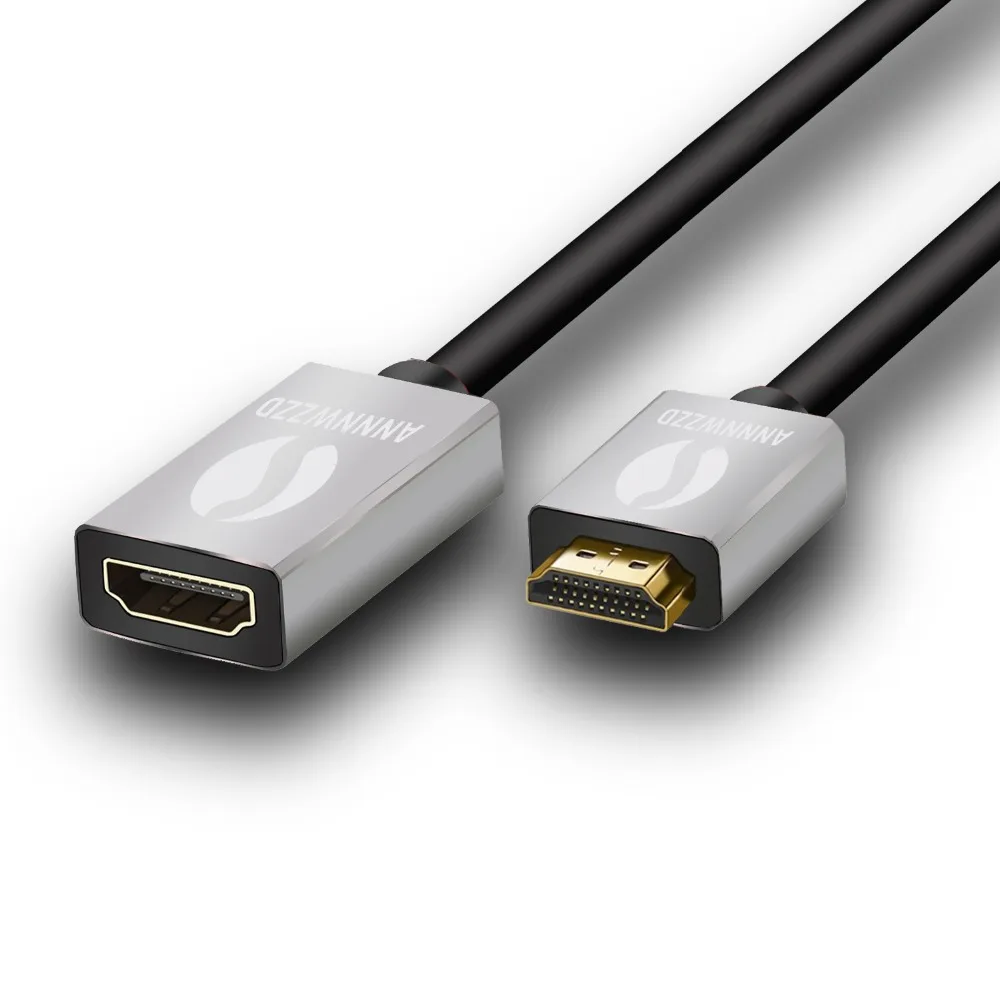 Annwzzd 0,5 м 1 м 1,5 м 2 м золотой HDMI свинцовый Удлинительный кабель жила высокоскоростной с Ethernet удлинитель HDMI мужчин и женщин