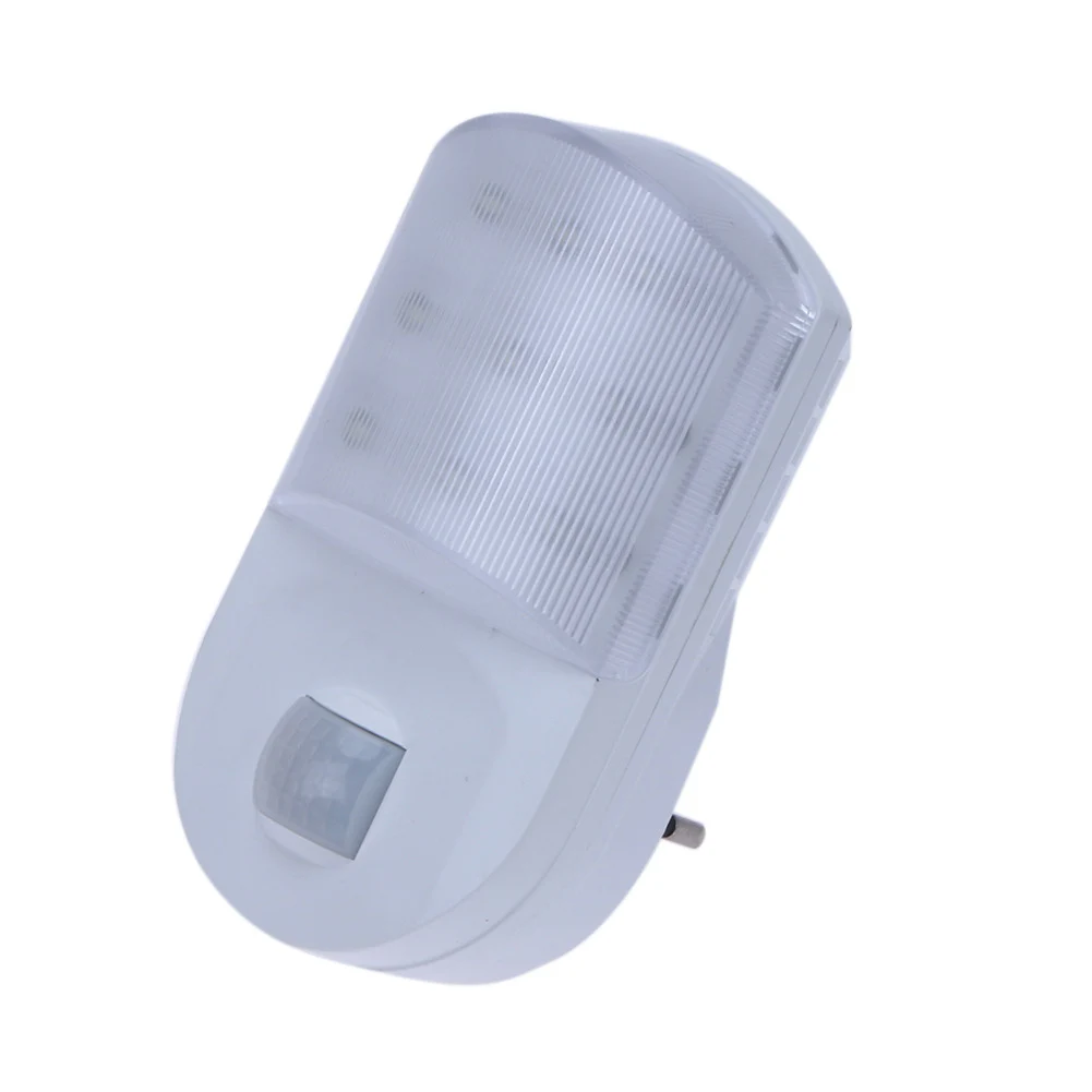 

New 9 LED PIR Motion Sensor Night Light Home Hallway Bedroom Socket Wall Lamp EU Plug XOA88