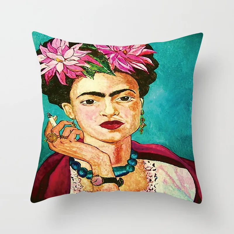 Oil Painting Image Cushion Cover 45x45cm Printed Zara*Women Polyester Throw Pillow Covers Cushions Home Decor Decorative Pillows