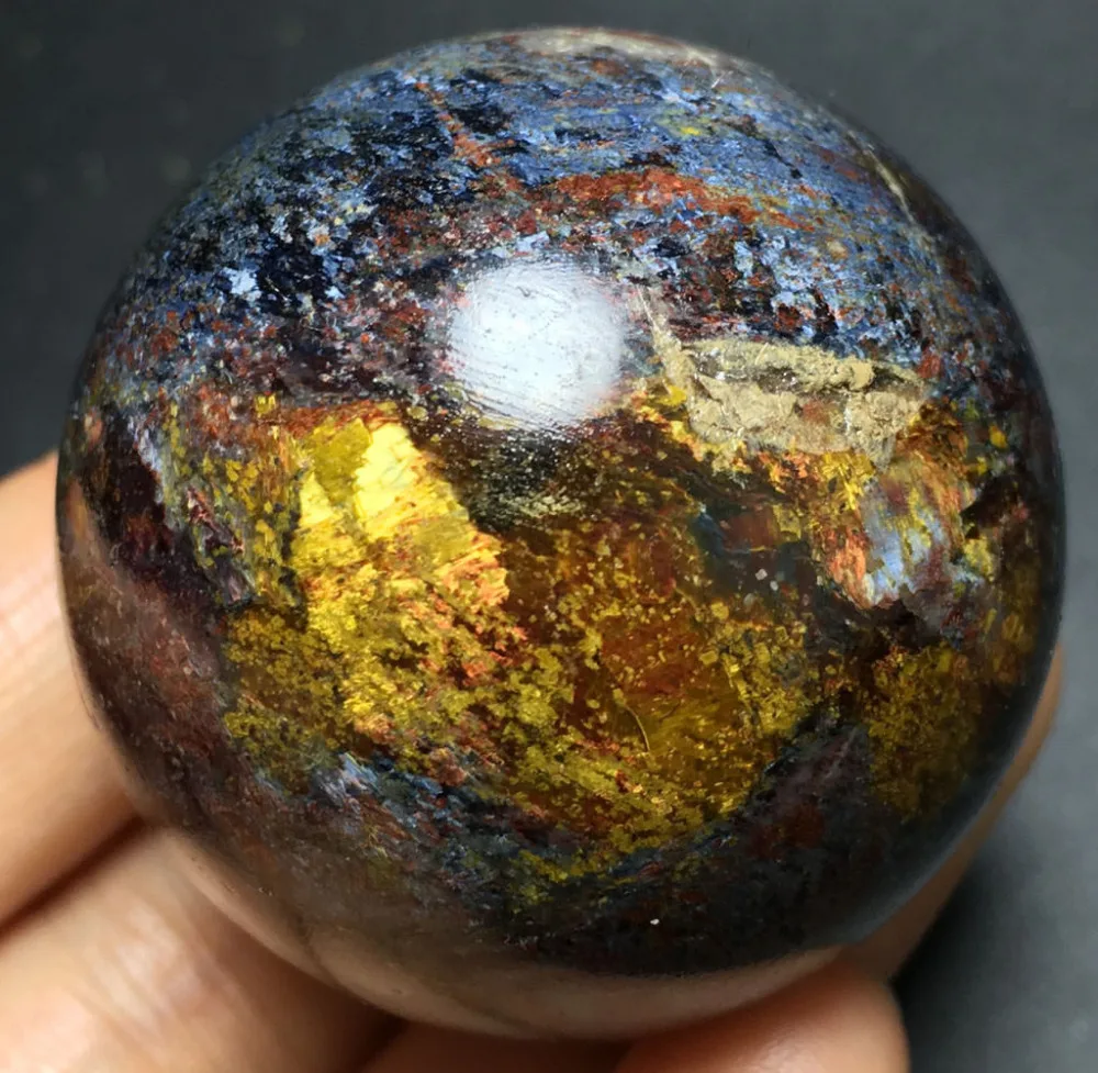 

97g WOW ! NATURAL RARE PIETERSITE Crystal SPHERE BALL HEALING fossil