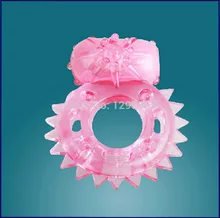 Pink Sex Dolls Clit Vibrating Cock Ring Stretchy Delay Penis Rings Great Sex Toy for Men Adult Sex Products 55.5*46.5mm