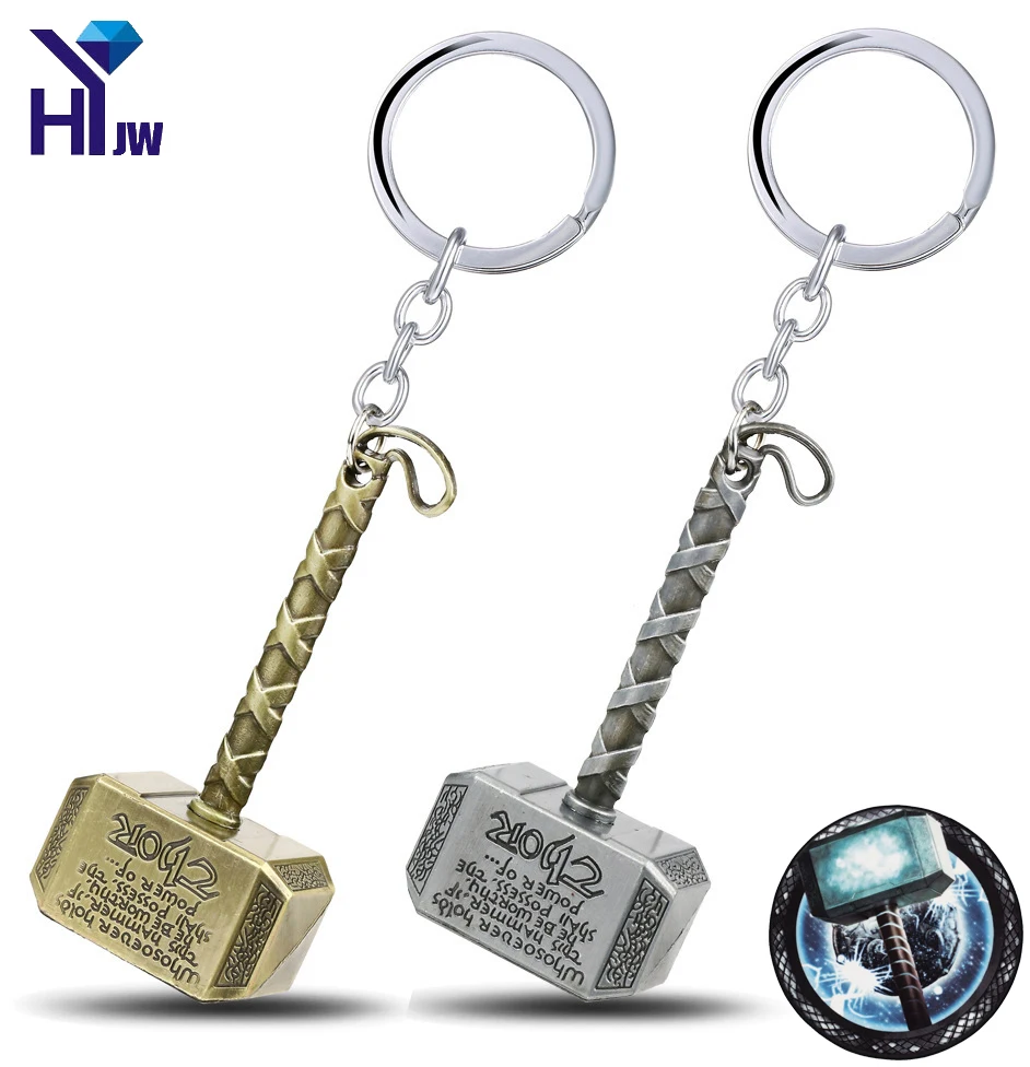 

HEYu Movie Marvel Avengers Thor The Dark World Mjolnir Thor Hammer Pewter Pendent Keychains Key Chain Key Rings Key Holder