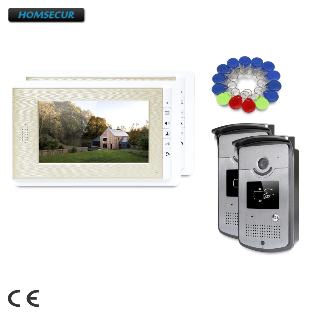 

HOMSECUR 7" Video Door Entry Call System with Keyfobs Unlocking Camera for Home Security : XC001+XM708-G